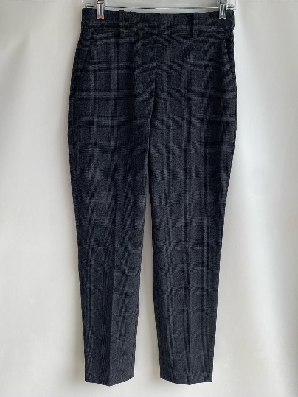 H&M grey plaid slim ankle slacks equestrian preppy academia fall winter office 4